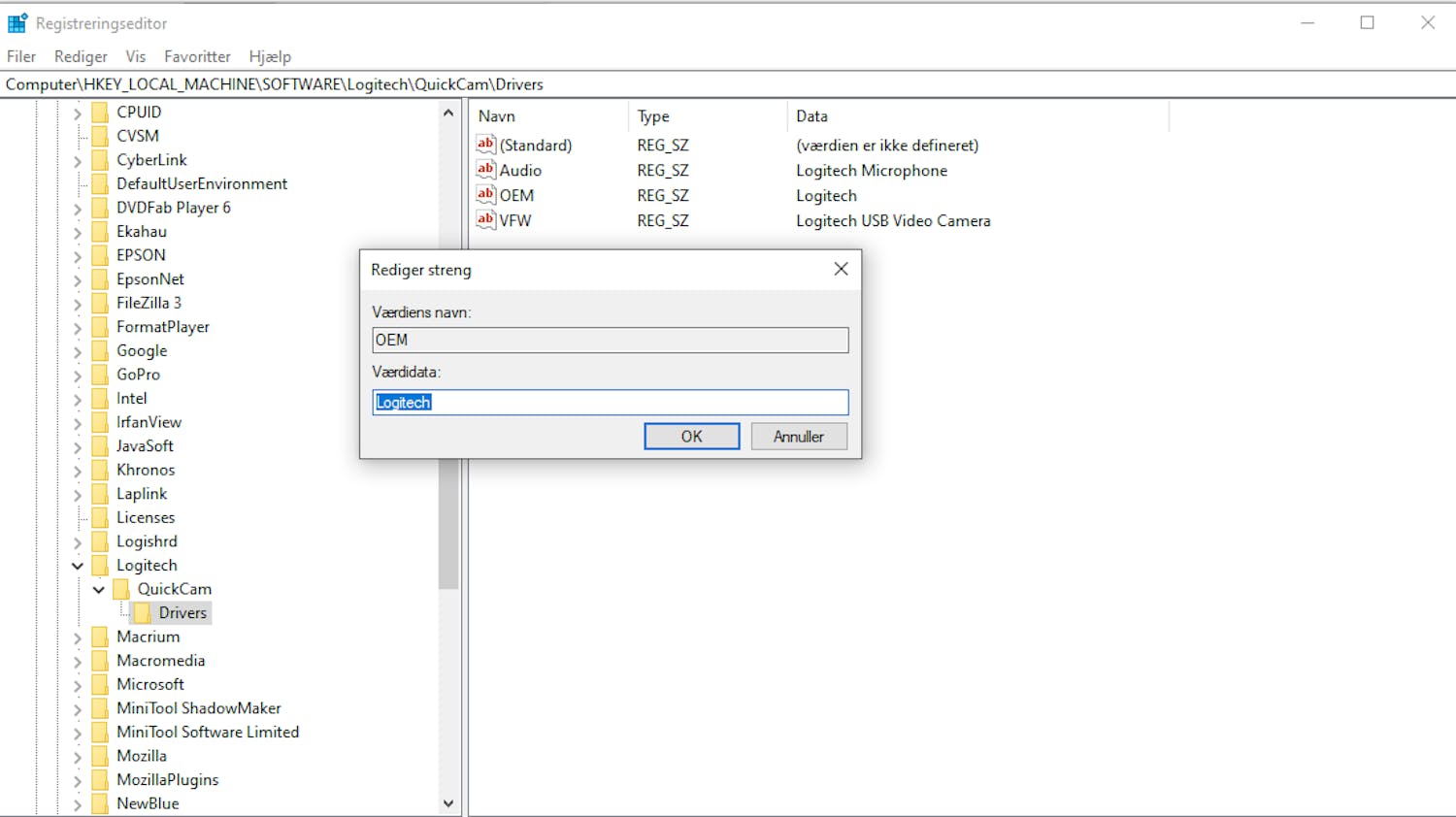 Sådan bruger du Windows' Registreringseditor